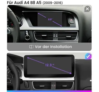 Audi A4 B8 A5 – Radio Android 15 12,3” CarPlay Android Auto 4GB/64GB GPS Nawigacja Stacja Multimedialna WiFi Bluetooth… — zdjęcie 2